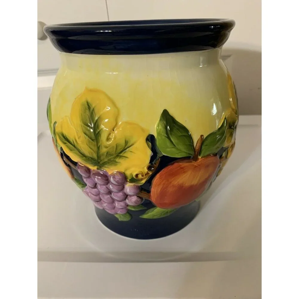 Nonni's Hand Painted Biscotti Cookie Jar,‎ Fruit Theme No Lid